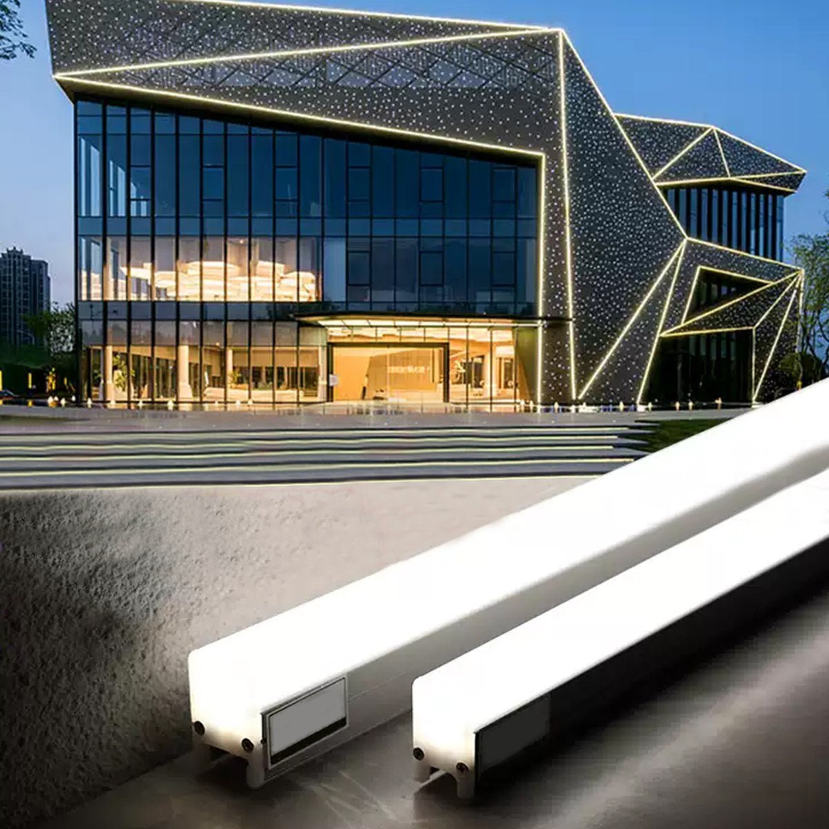 LED Linear Outdoor Light Aluminium 12W Per Metre IP65 White Facade Architectural Recessed Exterior Lighting | Thomler