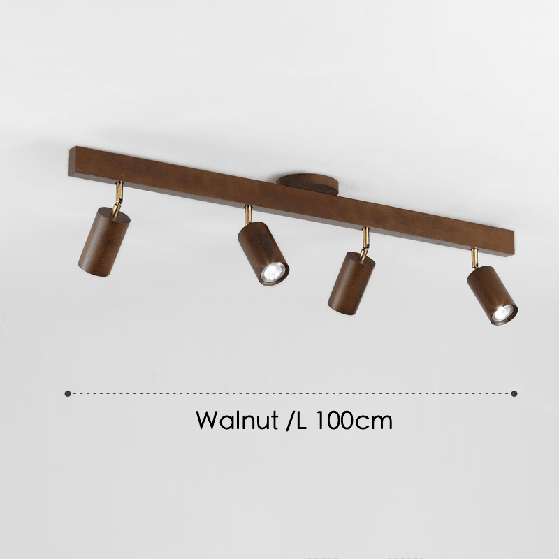 Ceiling Spotlight Solid Wood 120.0 cm Adjustable Track Living Room Dining Hallway Lighting Scandinavian Japandi Interior Lamp | Thomler