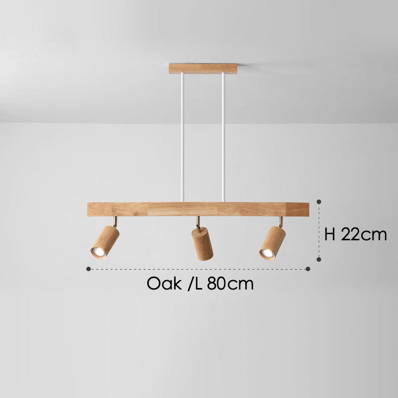 Ceiling Spotlight Solid Wood 120.0 cm Adjustable Track Living Room Dining Hallway Lighting Scandinavian Japandi Interior Lamp | Thomler