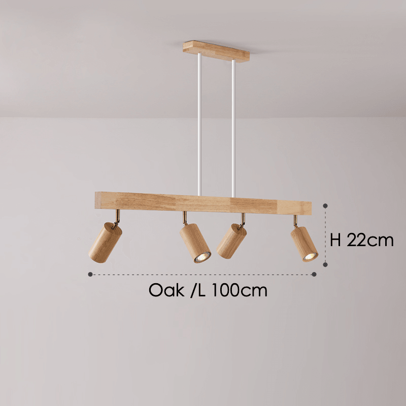 Ceiling Spotlight Solid Wood 120.0 cm Adjustable Track Living Room Dining Hallway Lighting Scandinavian Japandi Interior Lamp | Thomler