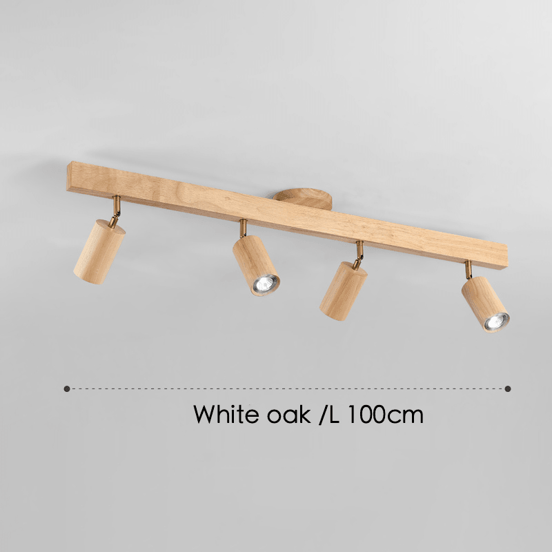Ceiling Spotlight Solid Wood 120.0 cm Adjustable Track Living Room Dining Hallway Lighting Scandinavian Japandi Interior Lamp | Thomler