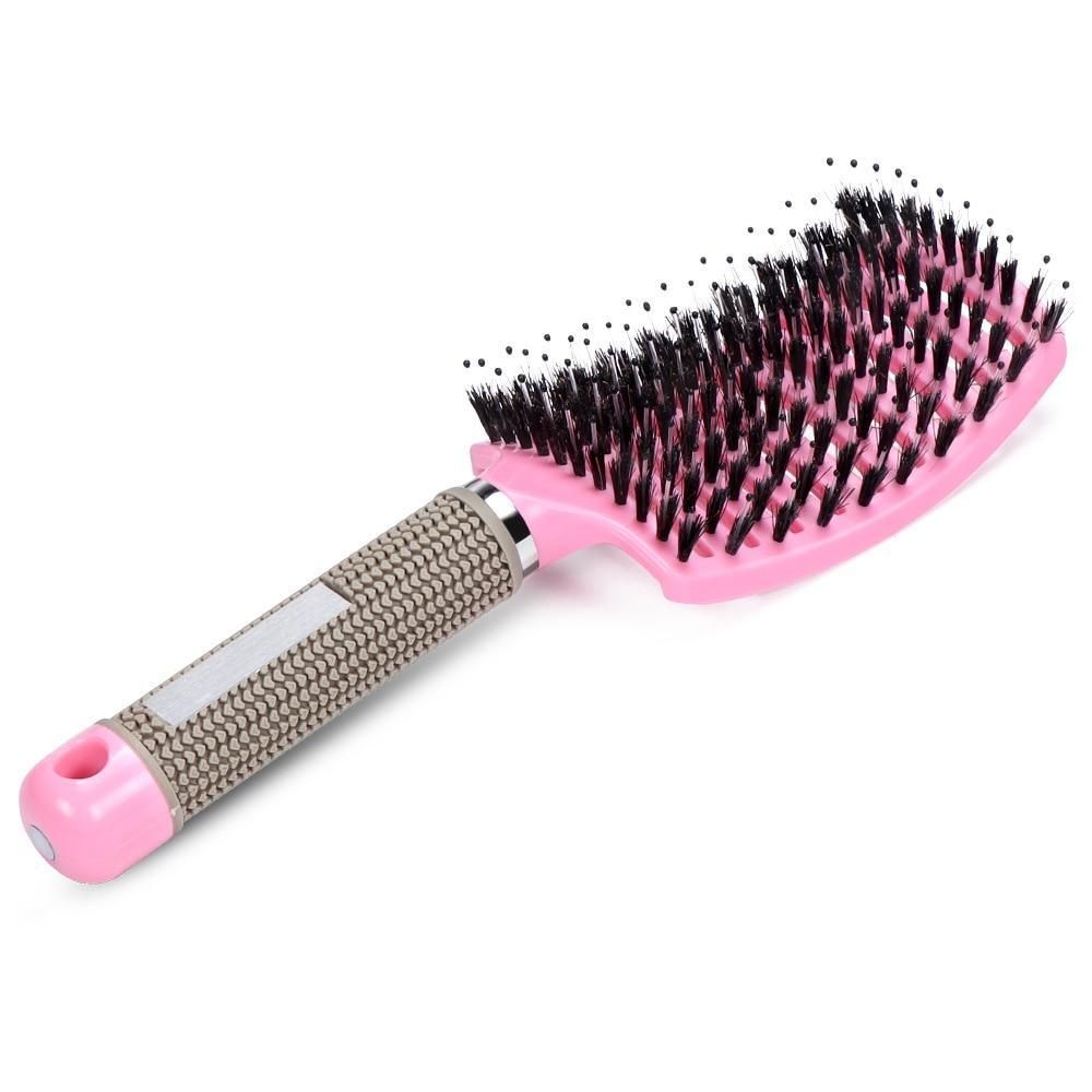Paddle Hairbrush with Boar Bristles for Smooth Frizz-Free Hair | Gentle Detangling Brush for Thick Curly Long Hair | Scalp-Friendly | Thomler
