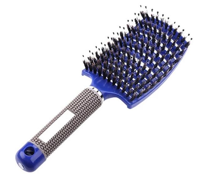 Paddle Hairbrush with Boar Bristles for Smooth Frizz-Free Hair | Gentle Detangling Brush for Thick Curly Long Hair | Scalp-Friendly | Thomler