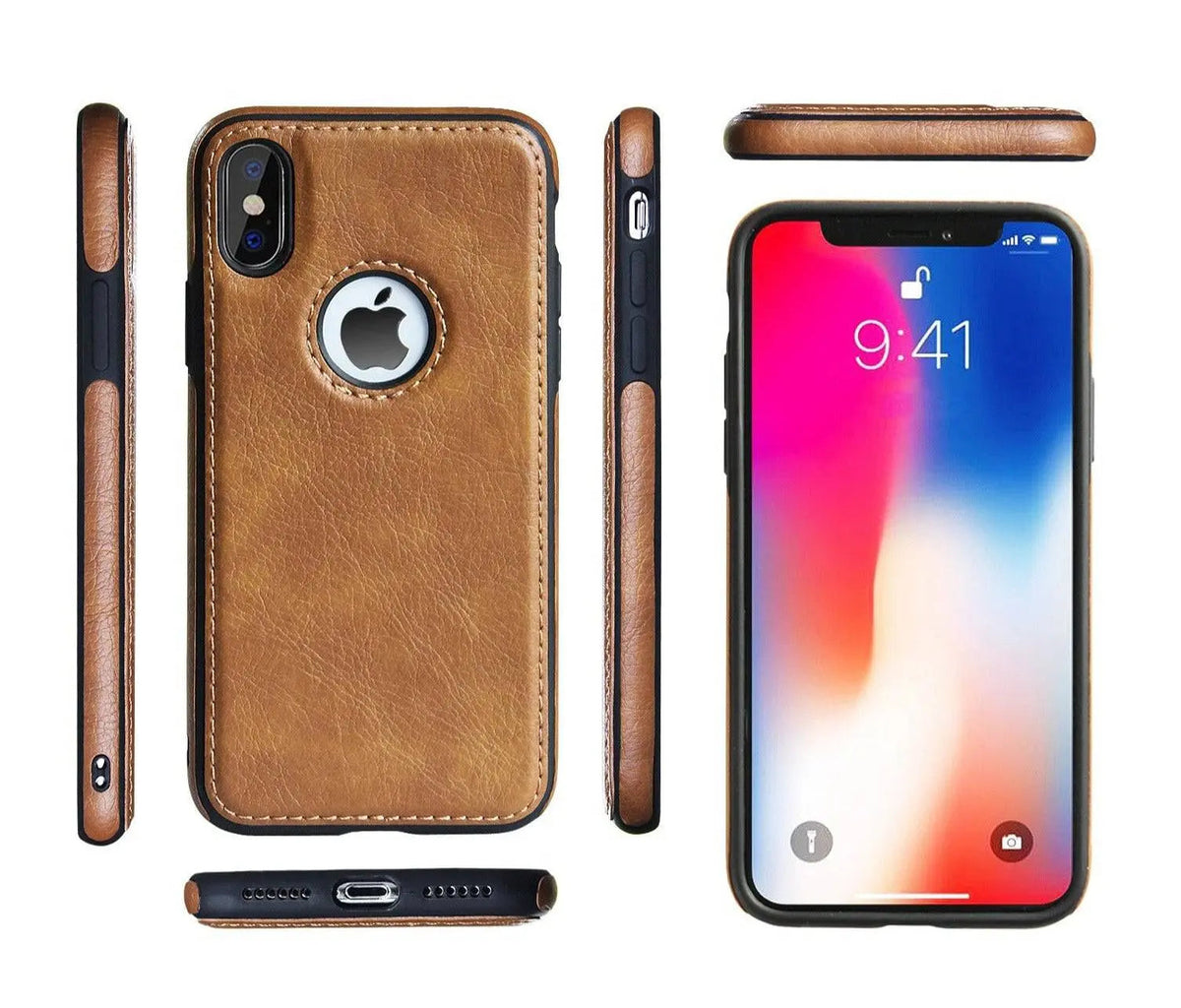 Vintage Leather iPhone Case | Precise Fit Shell for iPhone 6-XR with Raised Edges & Camera Protection | Grip-Enhanced Phone Cover | Thomler