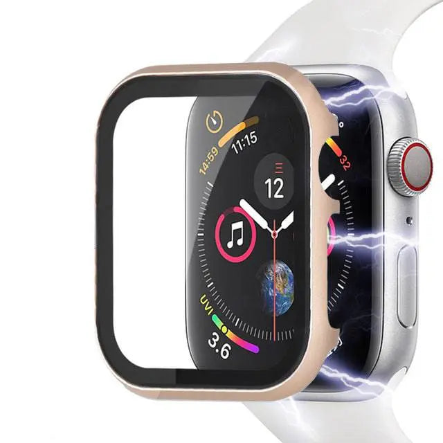 Reinforced Metal Armor Shell with Built-In Hardened Glass Display Shield for 40mm & 44mm Series 4/5/6, 38mm & 42mm Series 1/2/3 | Thomler