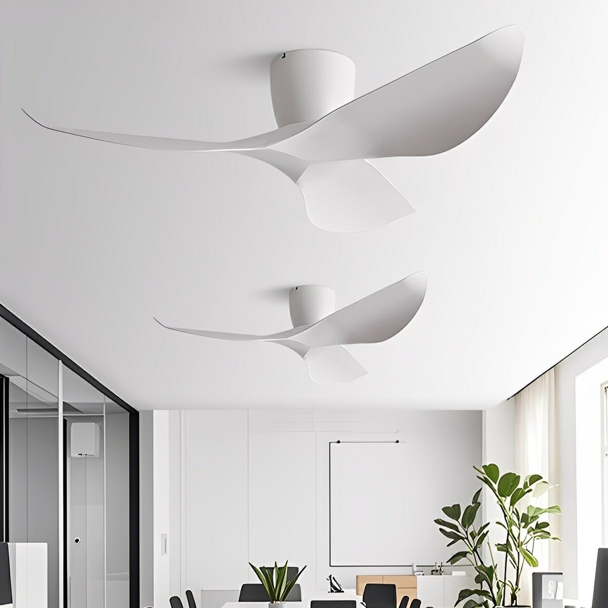 Ceiling Fan ABS Blades 38 in Modern Minimalist Bedroom Living Room Dining Space 6-Speed DC Motor Remote Control | Thomler