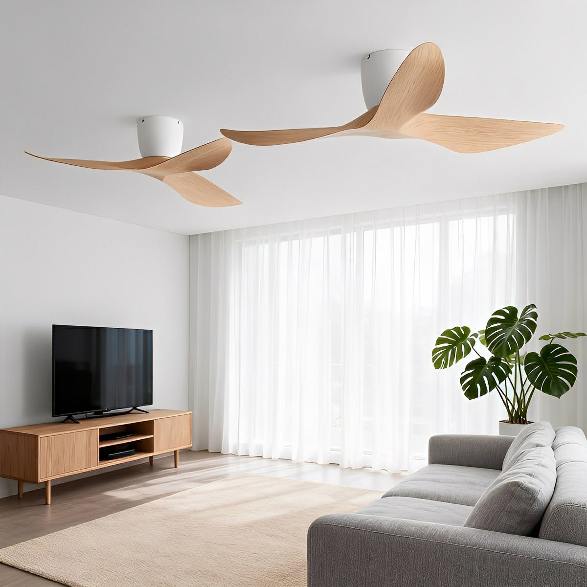 Ceiling Fan ABS Blades 38 in Modern Minimalist Bedroom Living Room Dining Space 6-Speed DC Motor Remote Control | Thomler