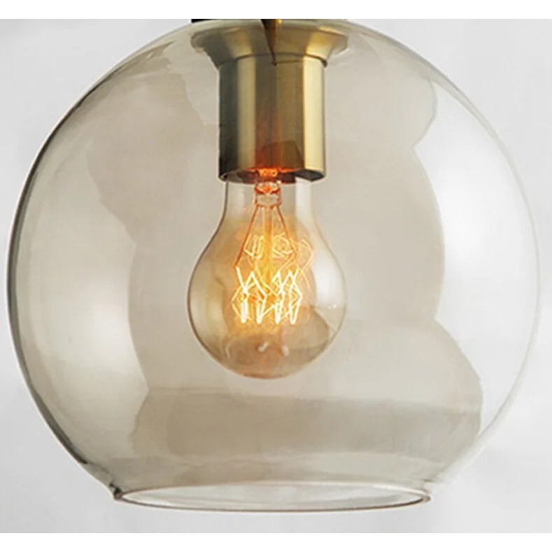 Pendant Light Glass 7.9 in Cognac Copper Dining Room Kitchen Island Hanging Ceiling Fixture Modern Minimalist | Thomler