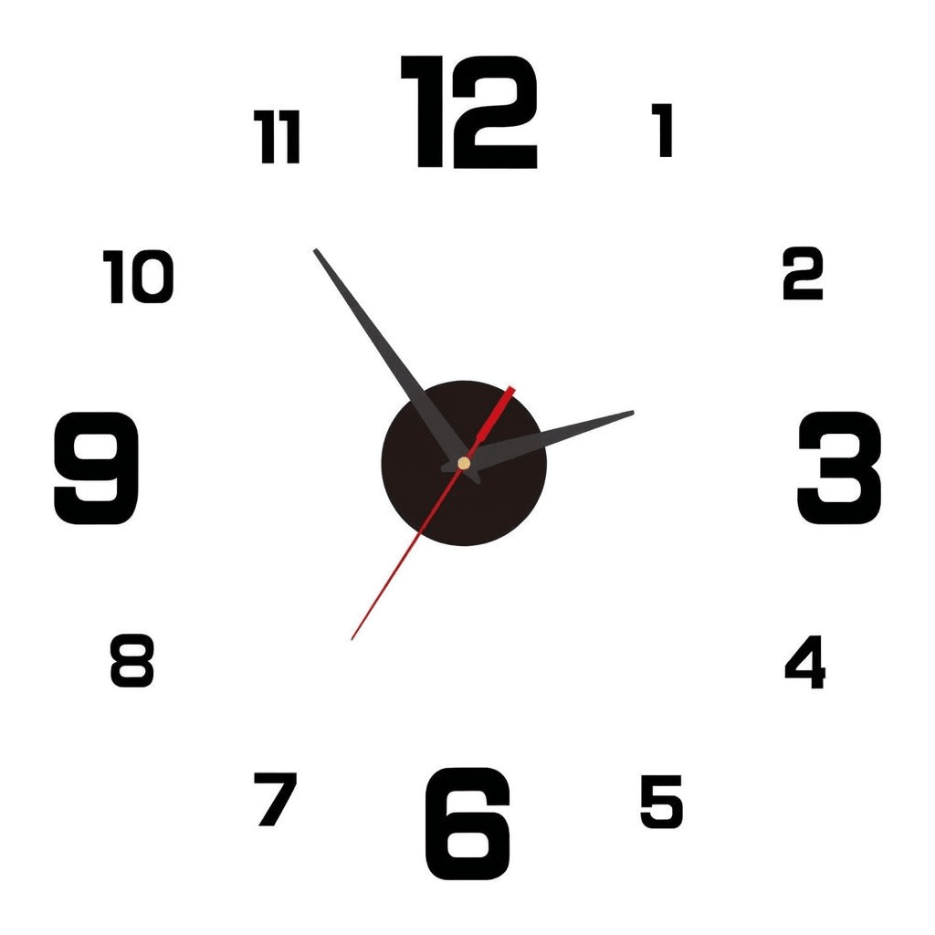 Modern 3D Frameless Wall Clock with Luminous Numbers – DIY Silent Movement, Customizable Layout for Living Room, Bedroom & Office Decor | Thomler