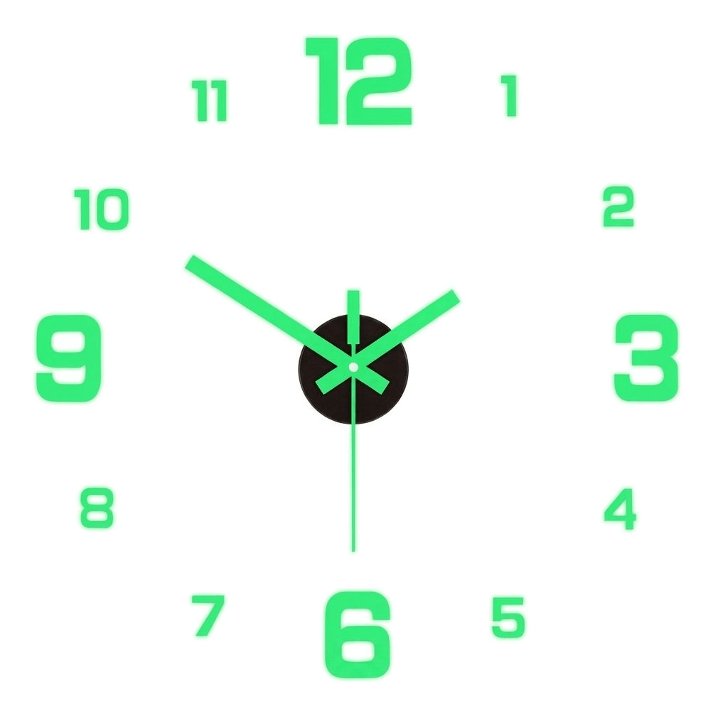 Modern 3D Frameless Wall Clock with Luminous Numbers – DIY Silent Movement, Customizable Layout for Living Room, Bedroom & Office Decor | Thomler