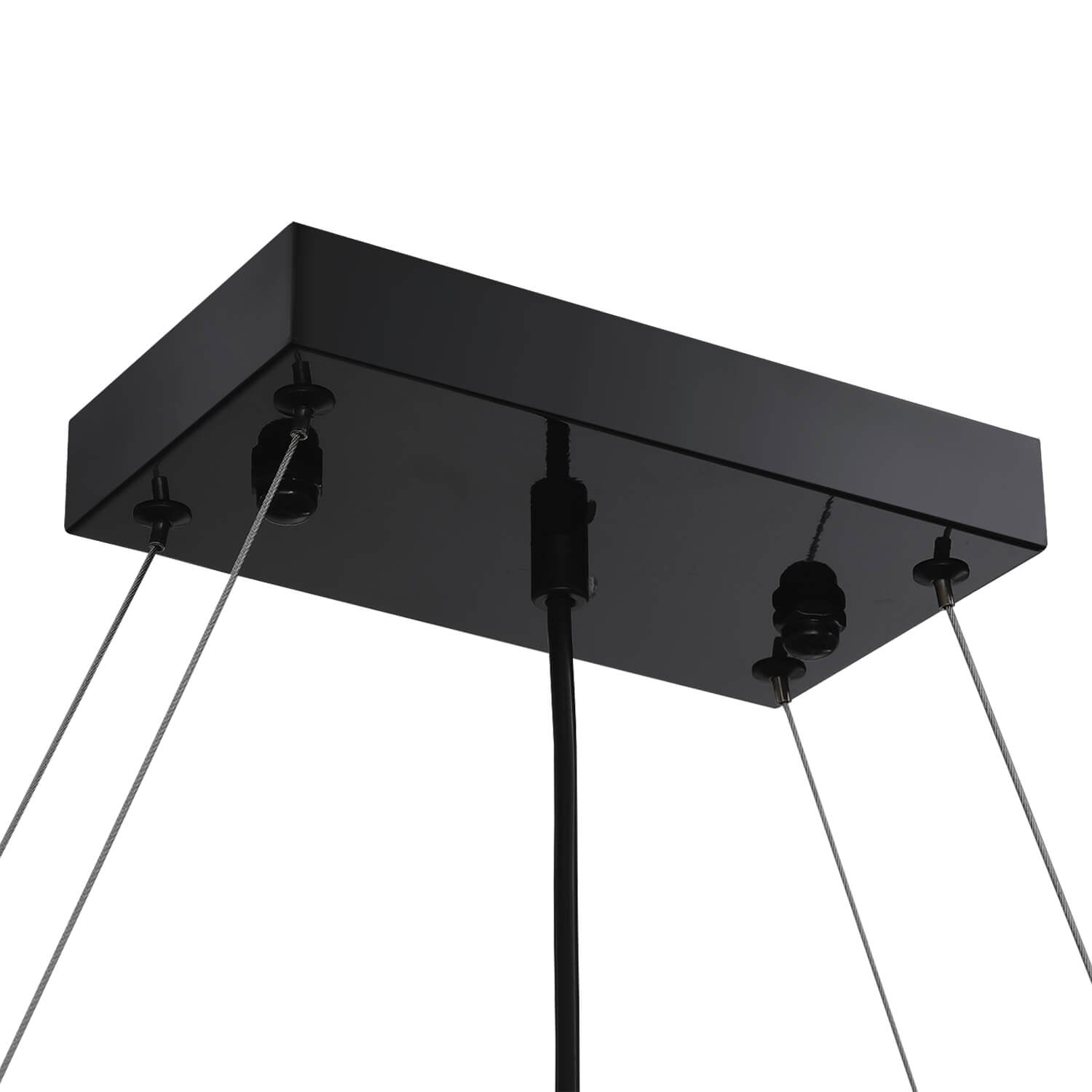 Linear Crystal Chandelier Black Metal Frame Dining Room Kitchen Island Pendant Raindrop E12 Multi-Light Fixture Adjustable Height | Thomler