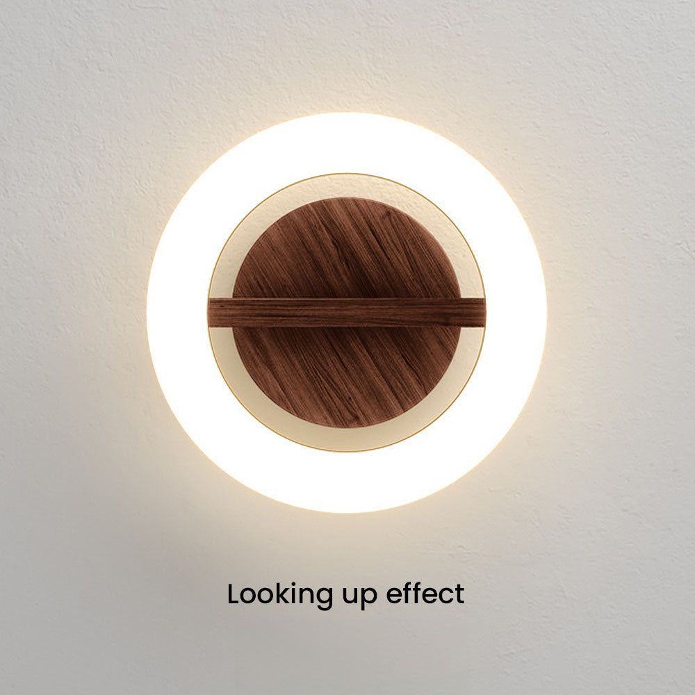 Flush Mount LED Disc Ceiling Light – Wood Finish Round Fixture for Bedroom, Hallway & Dining Room – 8-12 Inch Compact Low Profile Design | Thomler