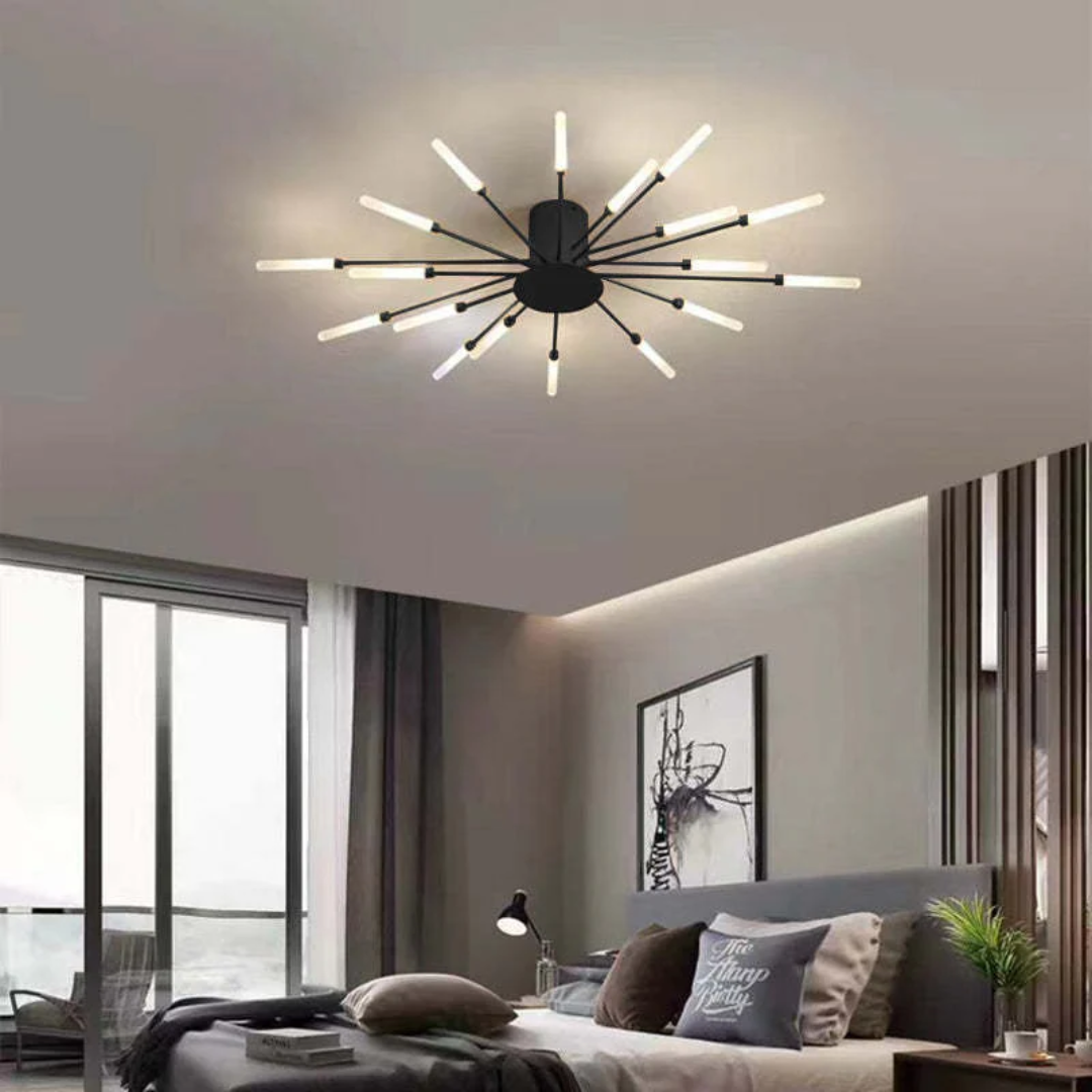 Large LED Ceiling Light Fixture with Multiple Bulbs for Living Room Bedroom Hotels White Metal Acrylic Flush Mount Indoor Lighting 10-16 Squ | Thomler