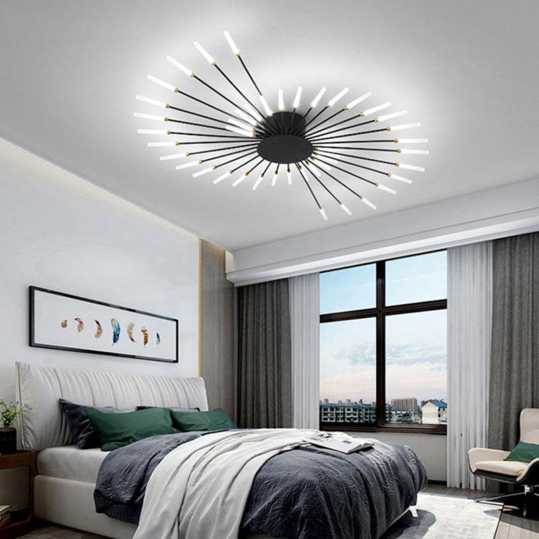 Large LED Ceiling Light Fixture with Multiple Bulbs for Living Room Bedroom Hotels White Metal Acrylic Flush Mount Indoor Lighting 10-16 Squ | Thomler