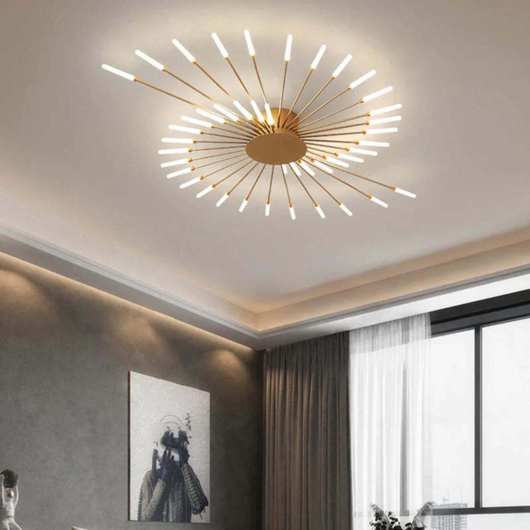 Large LED Ceiling Light Fixture with Multiple Bulbs for Living Room Bedroom Hotels White Metal Acrylic Flush Mount Indoor Lighting 10-16 Squ | Thomler