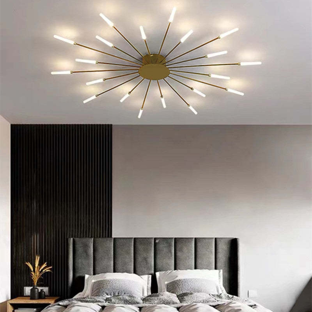 Large LED Ceiling Light Fixture with Multiple Bulbs for Living Room Bedroom Hotels White Metal Acrylic Flush Mount Indoor Lighting 10-16 Squ | Thomler