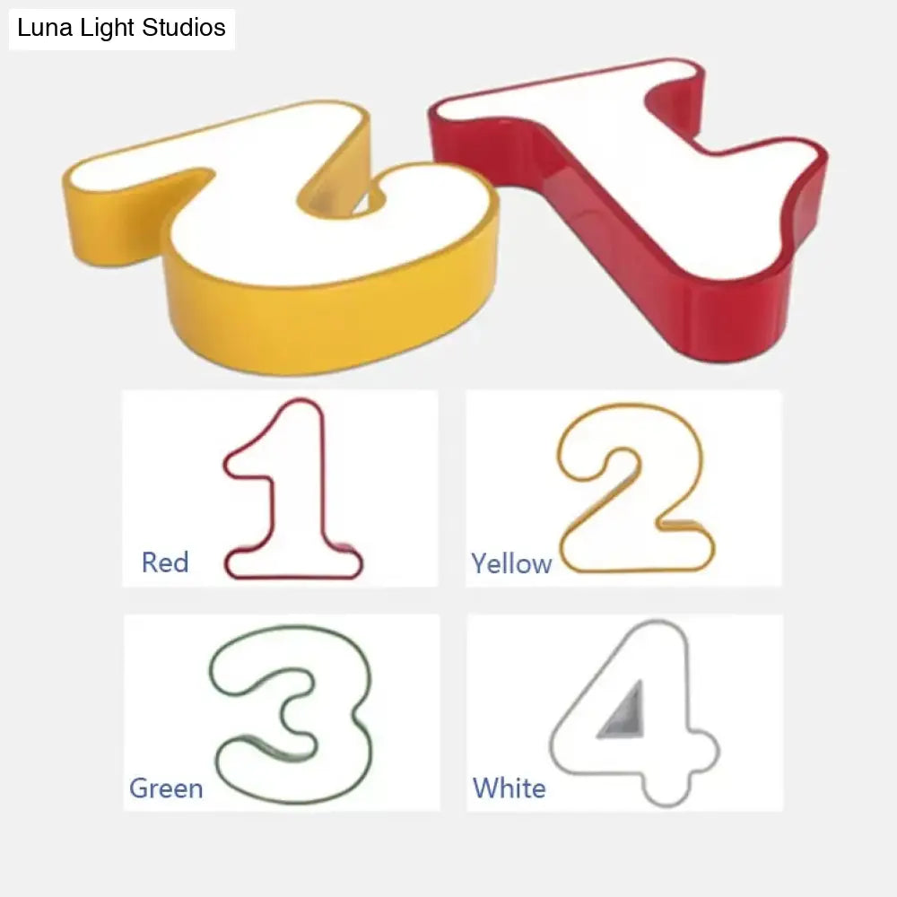 Number-Shaped LED Ceiling Light with Acrylic Diffuser for Kids' Rooms and Nurseries | Thomler