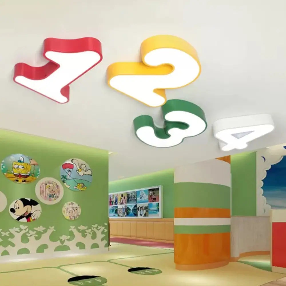 Number-Shaped LED Ceiling Light with Acrylic Diffuser for Kids' Rooms and Nurseries | Thomler