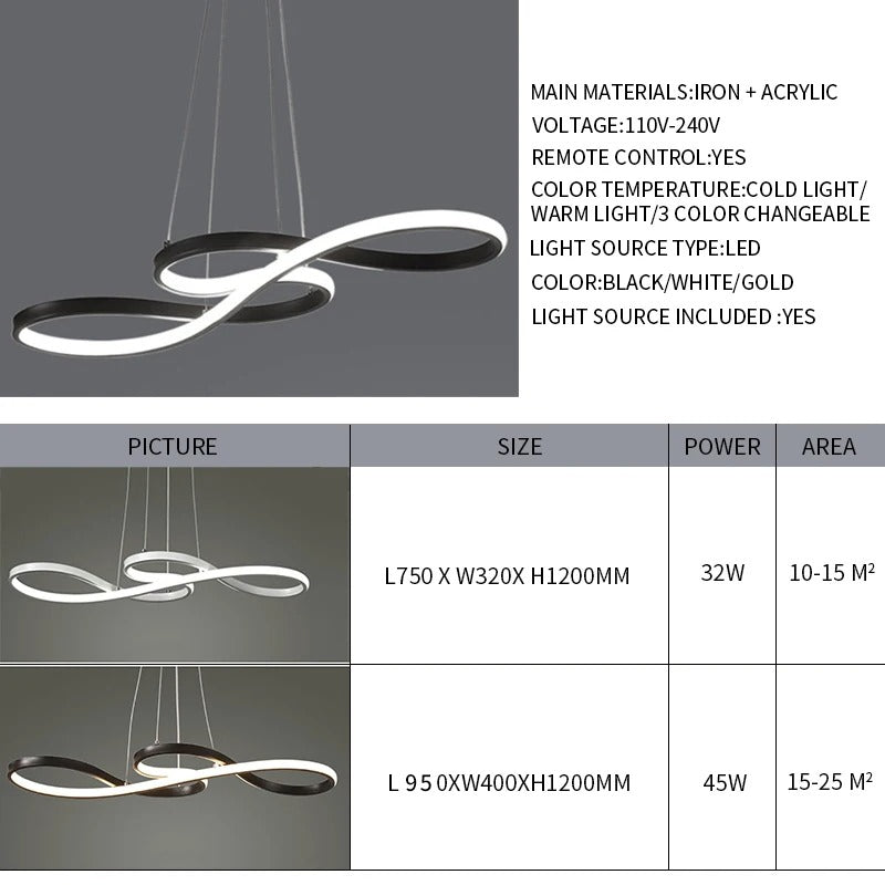 Pendant Light Aluminium LED Ring 95.0 cm (37.4") Black Dining Room Dimmable Remote Control Hanging Ceiling Light | Thomler