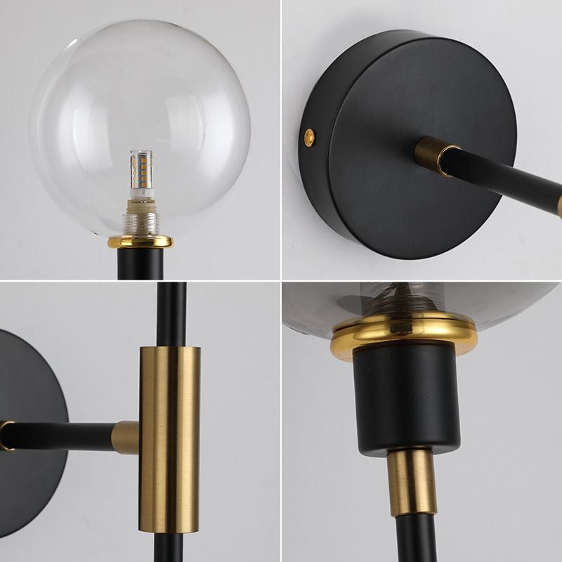 Contemporary Glass Shade LED Fixture Gray Amber Clear Finishes for Hallway Bedroom Entryway Living Room Bathroom | Thomler