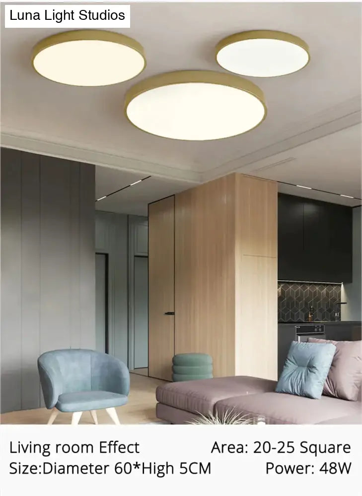Dimmable LED Ceiling Light Fixture with Remote Control – Modern Flush Mount Design for Bedroom, Living Room & Kitchen | Thomler