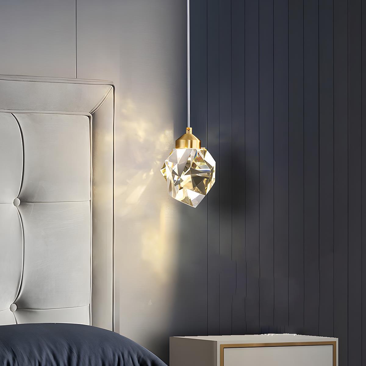 Pendant Light Brass Crystal 5W Adjustable 78 in Gold Living Room Dining Area Ceiling Lamp | Thomler