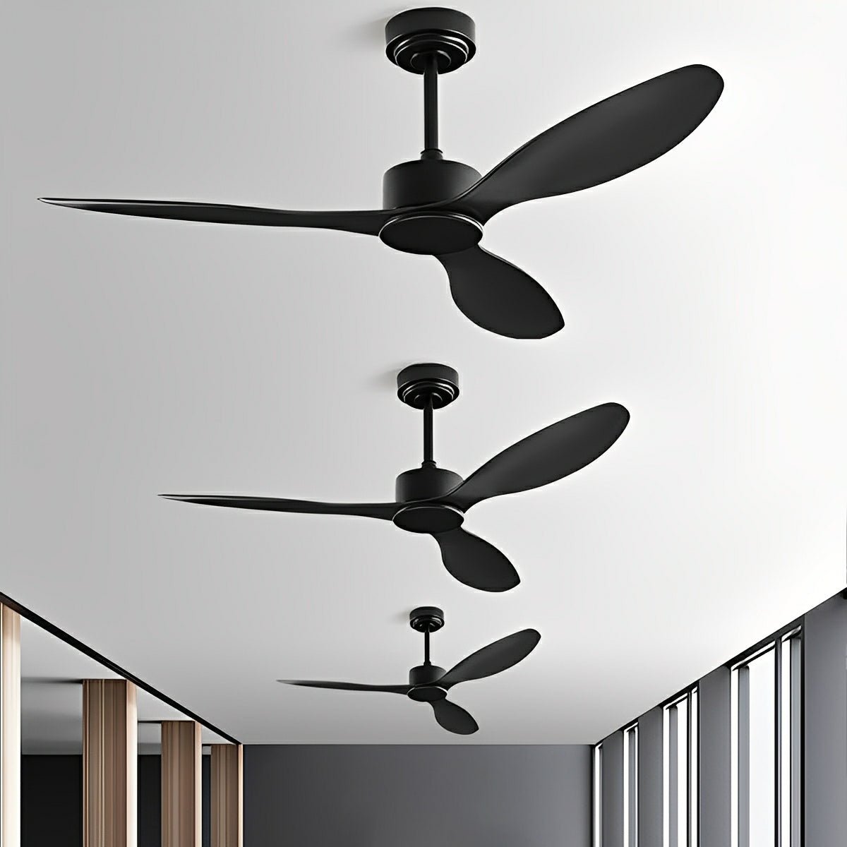 3-Blade Reversible DC Ceiling Fan with Remote & Wall Control – Modern Low-Profile Design for Bedroom Living Room Dining Room – Quiet | Thomler