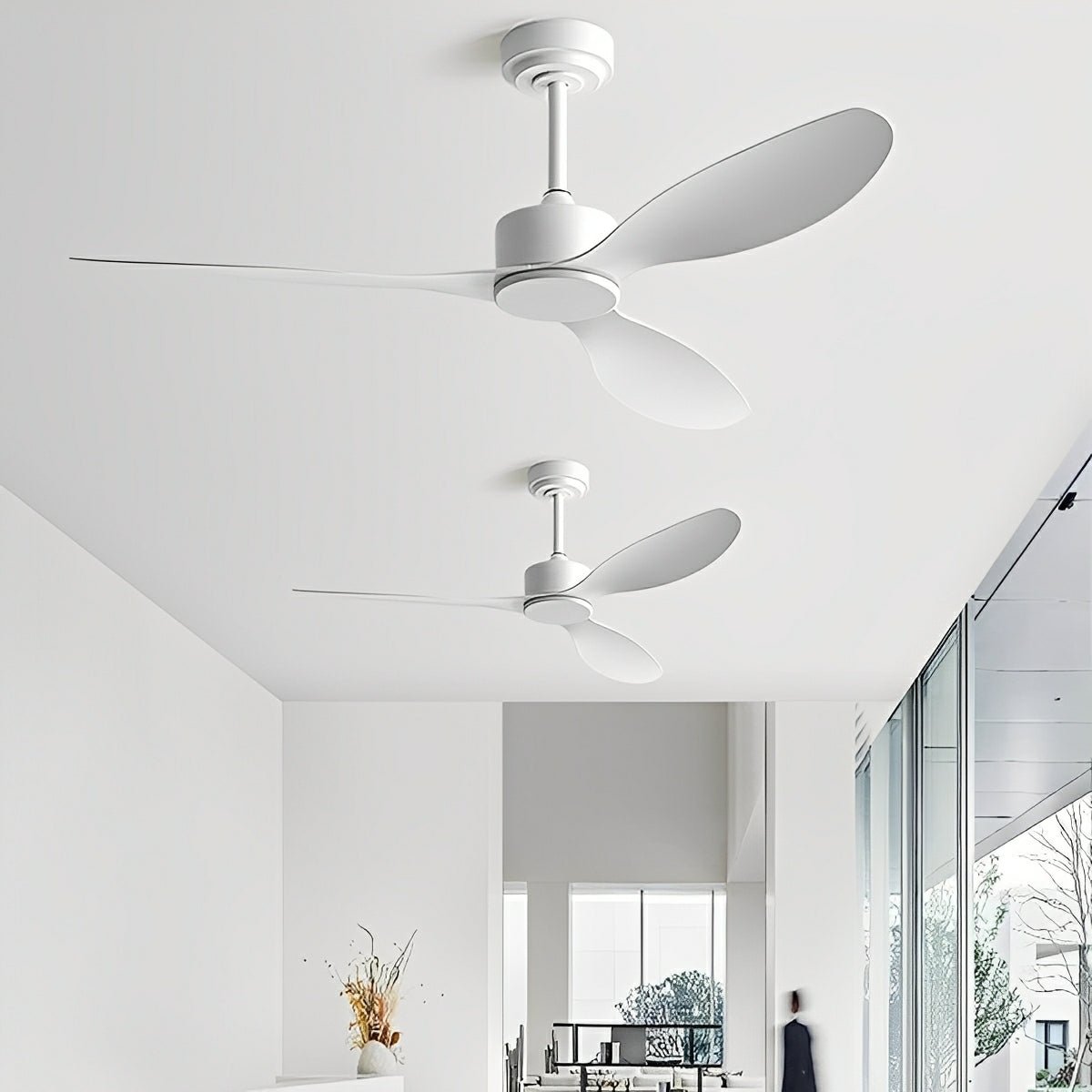 3-Blade Reversible DC Ceiling Fan with Remote & Wall Control – Modern Low-Profile Design for Bedroom Living Room Dining Room – Quiet | Thomler