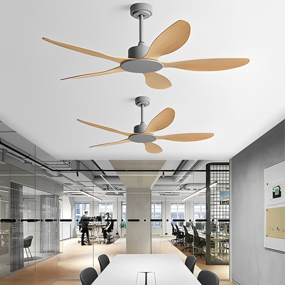 DC Motor Ceiling Fan 5-Blade Reversible with Remote & Wall Switch 6-Speed Quiet Low-Profile Design for Living Room Bedroom Dining Room | Thomler