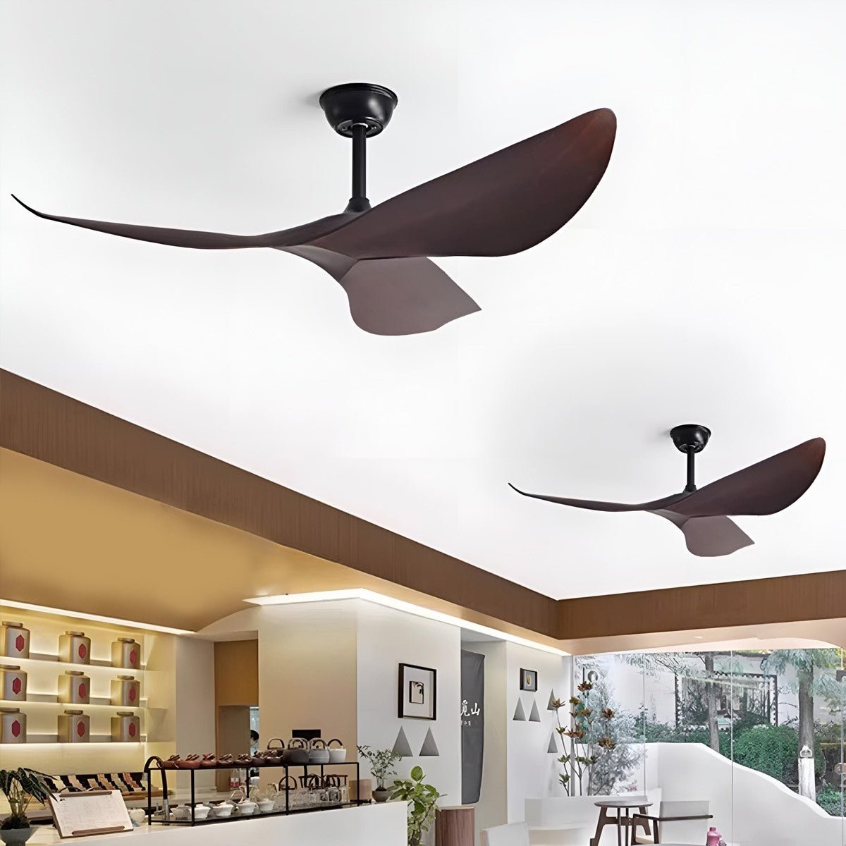 Ceiling Fan ABS 132.0 cm Black Quiet Bedroom Living Room Remote Control Modern Reversible DC Motor | Thomler