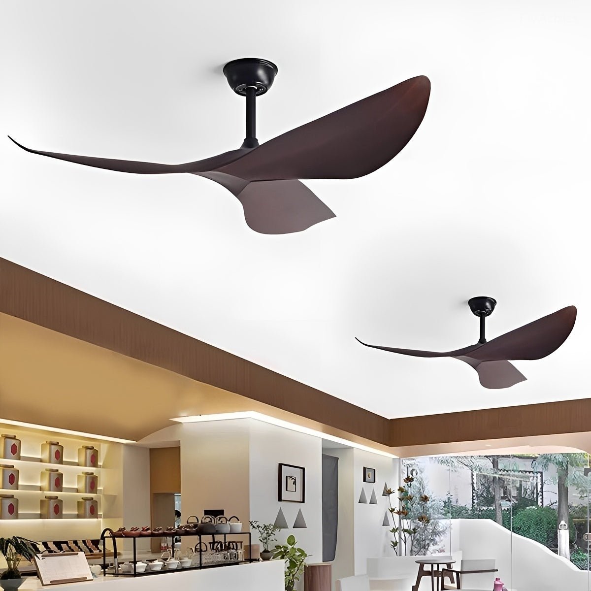 Ultra-Quiet 6-Speed Reversible DC Ceiling Fan with Remote & Wall Control for Bedrooms, Living Rooms – Hardwired Copper Motor ABS Blade Fan | Thomler