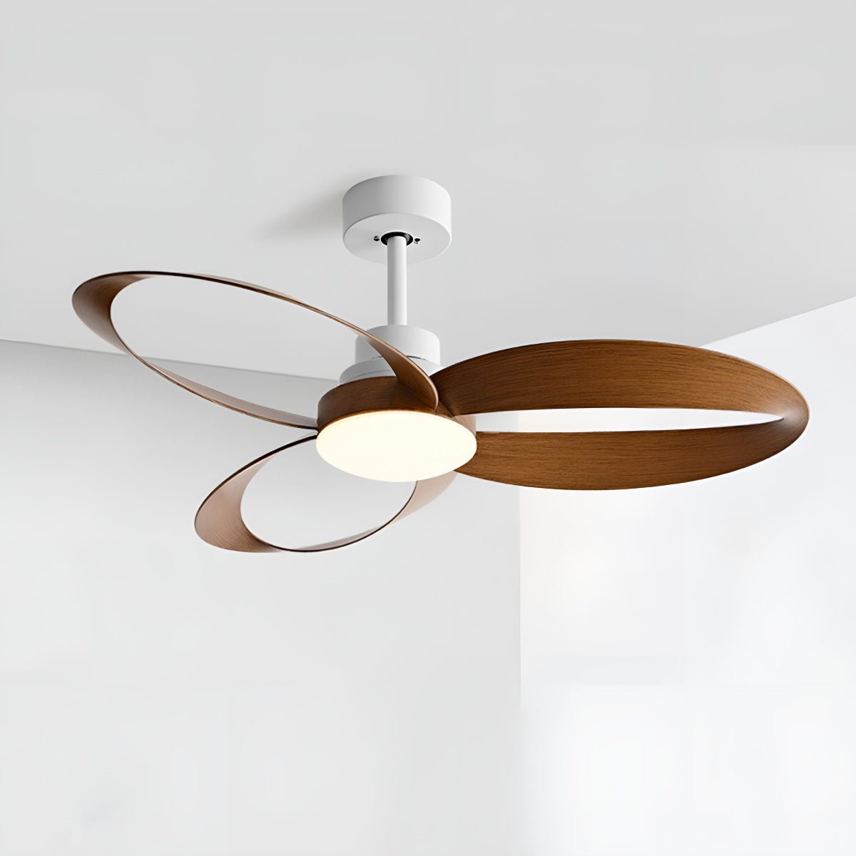 Ceiling Fan Light Copper ABS Blades 42 in White Modern Living Room Dining Bedroom Minimalist Reversible LED Remote Control | Thomler