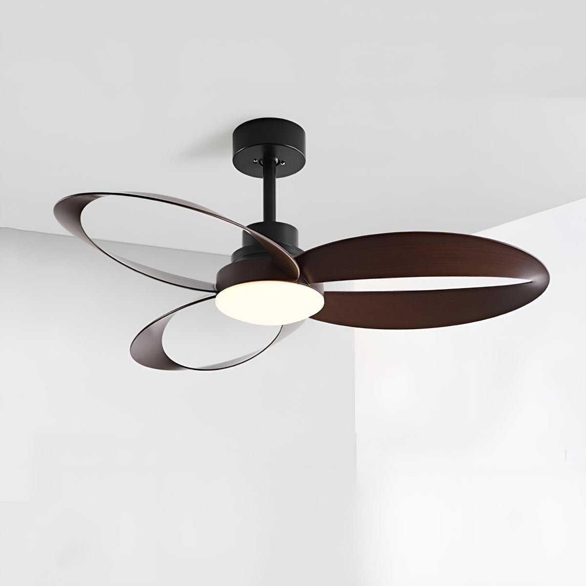 Ceiling Fan Light Copper ABS Blades 42 in White Modern Living Room Dining Bedroom Minimalist Reversible LED Remote Control | Thomler