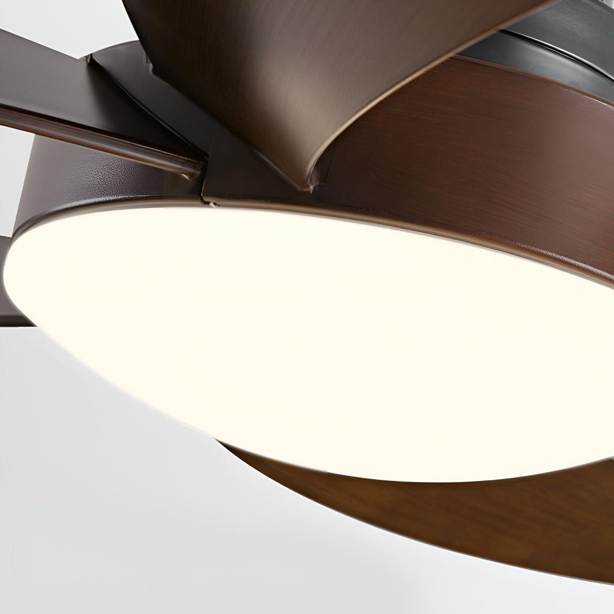 Ceiling Fan Light Copper ABS Blades 42 in White Modern Living Room Dining Bedroom Minimalist Reversible LED Remote Control | Thomler