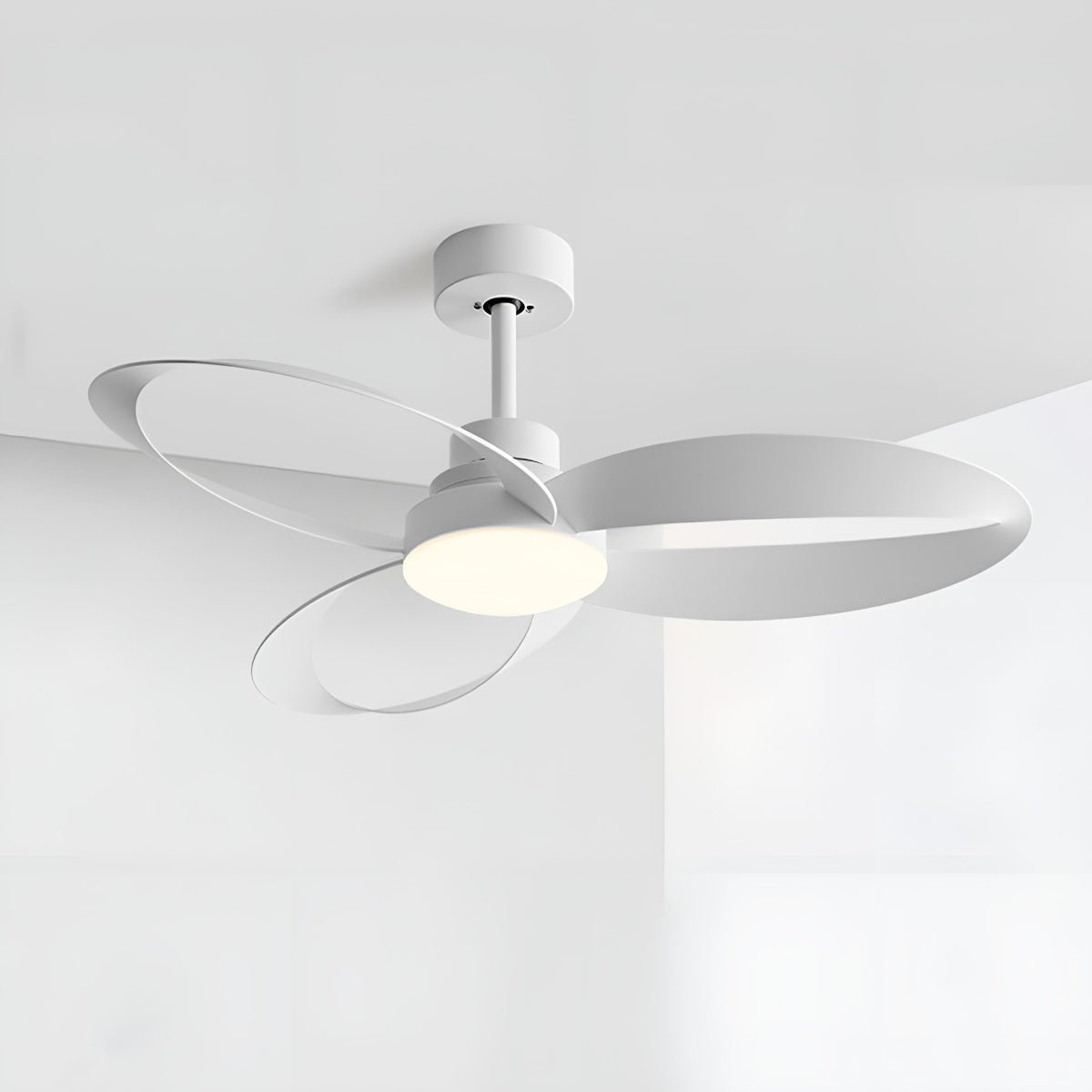 Ceiling Fan Light Copper ABS Blades 42 in White Modern Living Room Dining Bedroom Minimalist Reversible LED Remote Control | Thomler