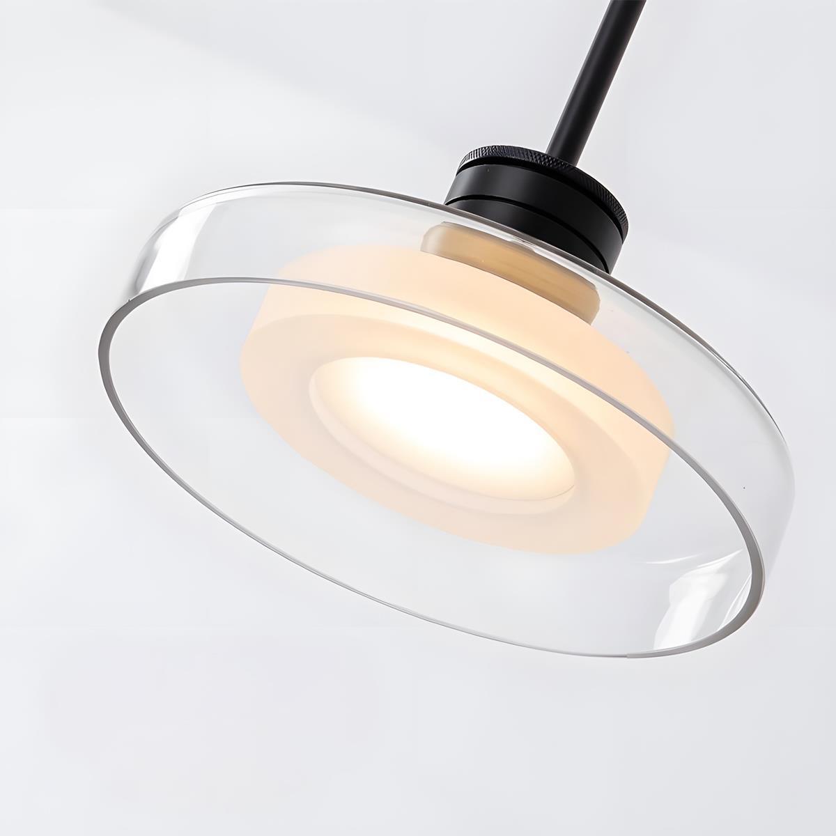 Pendant Light Glass 80.0 cm Black Kitchen Island Dimmable Dining Room Hanging Ceiling Lamp | Thomler