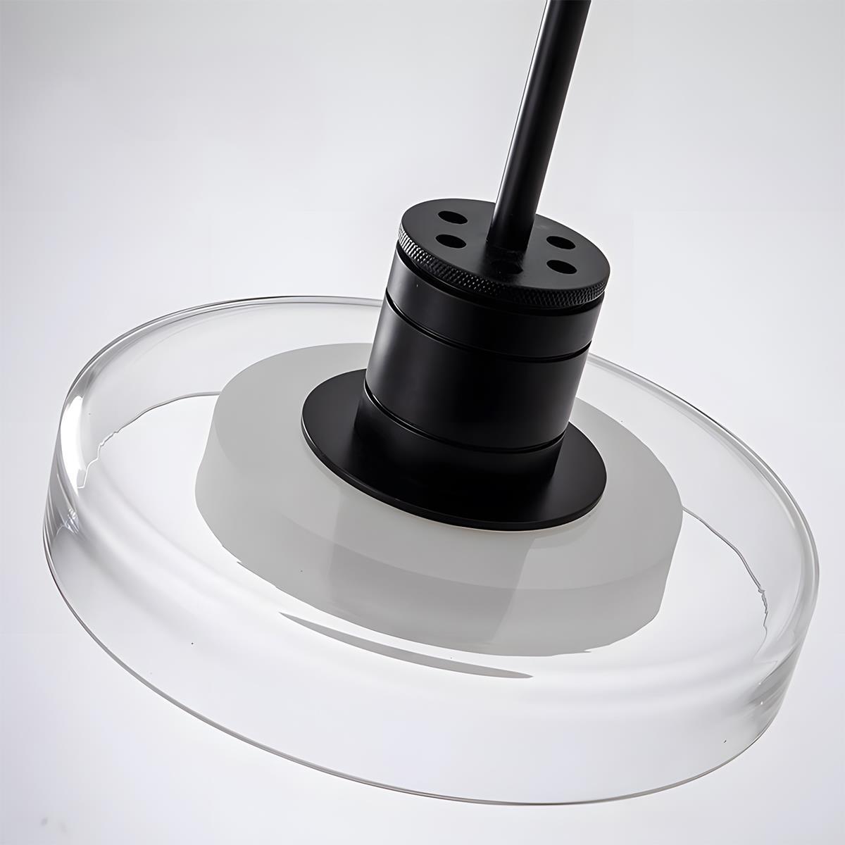 Pendant Light Glass 80.0 cm Black Kitchen Island Dimmable Dining Room Hanging Ceiling Lamp | Thomler