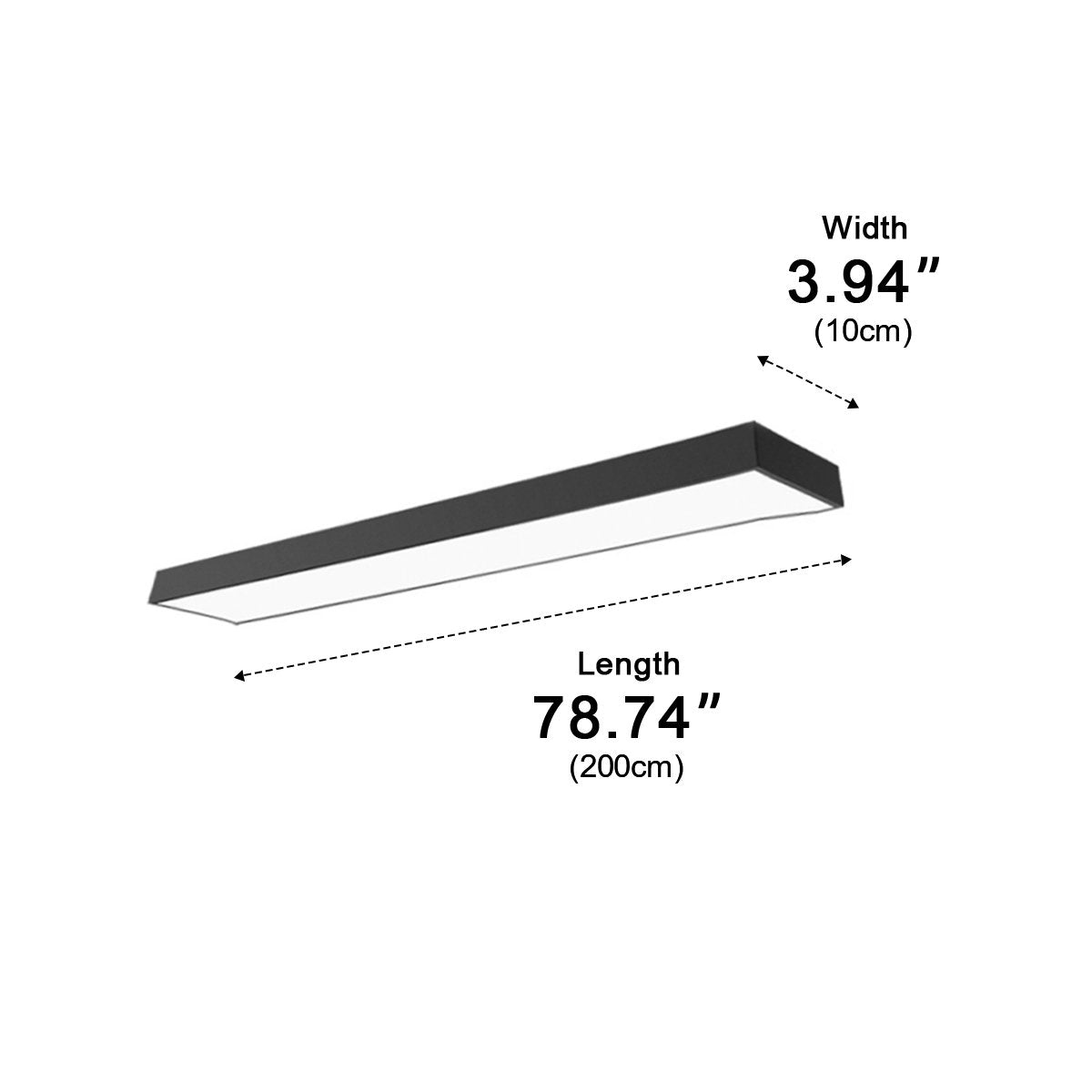 Pendant Light Aluminium LED 200.0 cm Black Office Meeting Room Linear Hanging Ceiling Light Minimalist Kitchen Island Fixture | Thomler