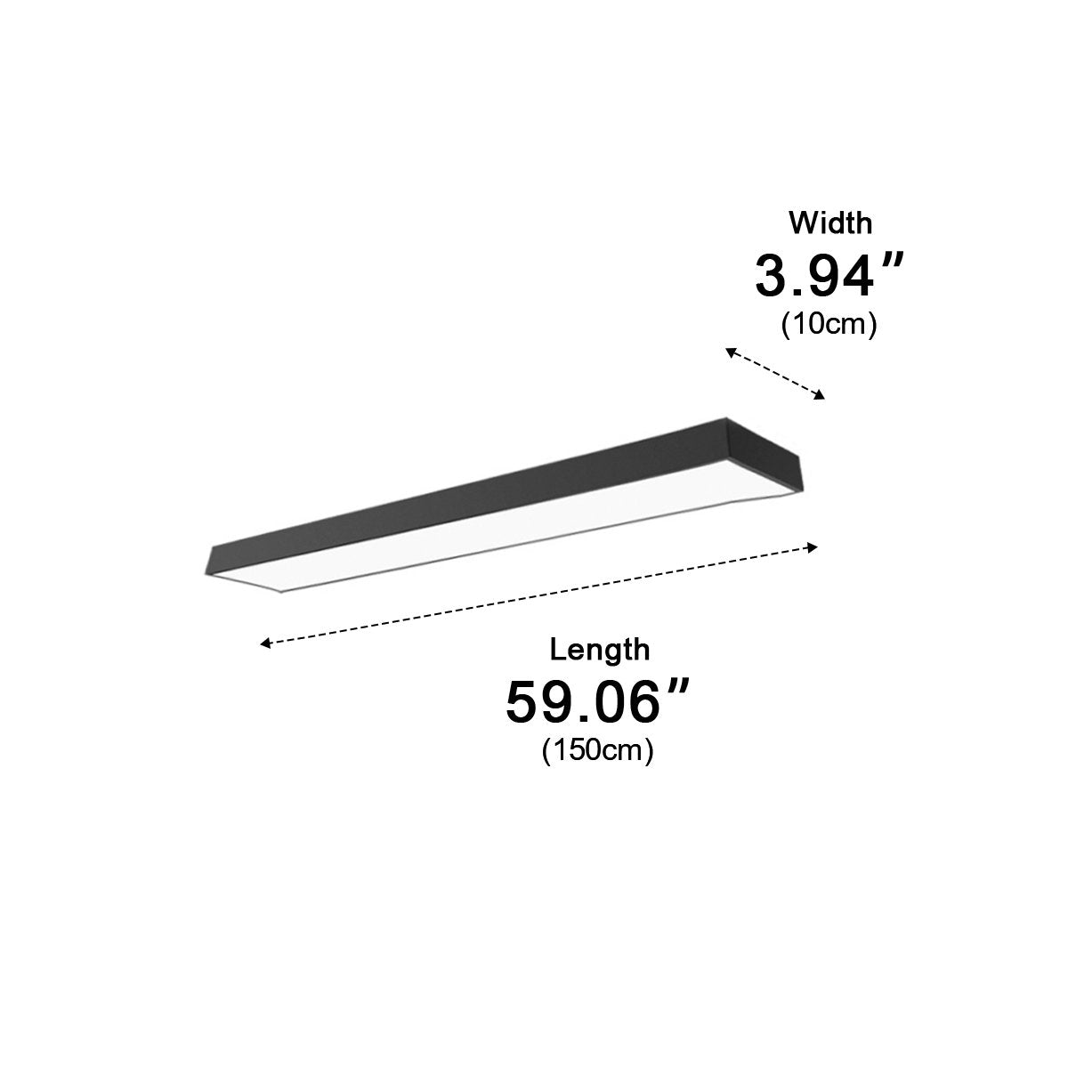 Pendant Light Aluminium LED 200.0 cm Black Office Meeting Room Linear Hanging Ceiling Light Minimalist Kitchen Island Fixture | Thomler