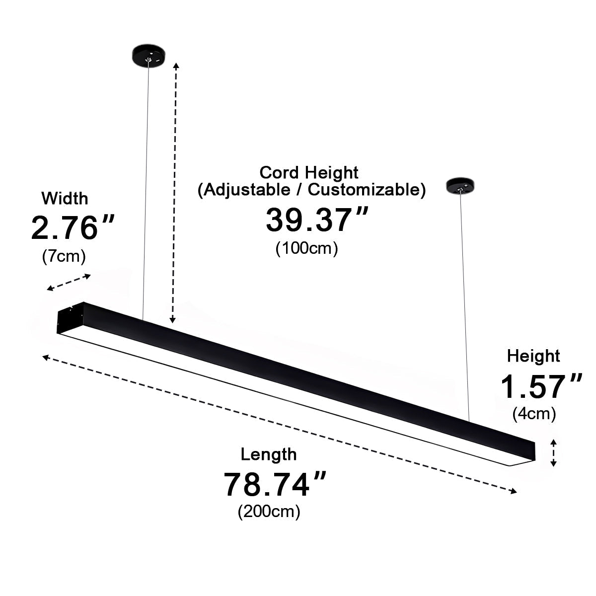 Linear Aluminum Ceiling Bar Light for Conference Rooms and Workspaces | Thomler