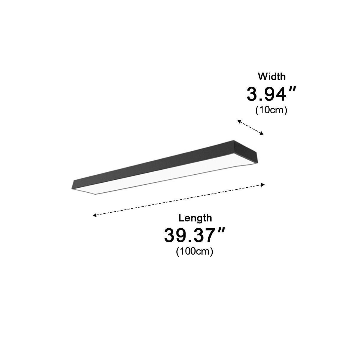 Pendant Light Aluminium LED 200.0 cm Black Office Meeting Room Linear Hanging Ceiling Light Minimalist Kitchen Island Fixture | Thomler