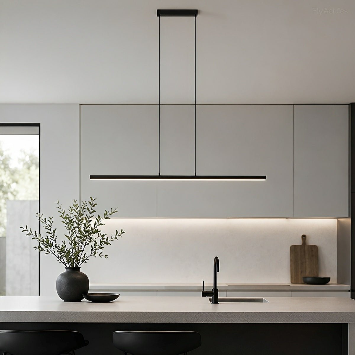 Linear Overhead LED Fixture Bar with Adjustable Color & Height for Kitchen Island Dining Room | Thomler