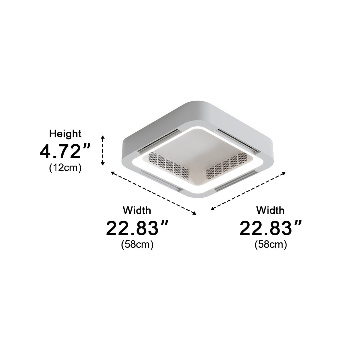Bladeless LED Ceiling Fan with Light – Remote Control Dimmable Fixture for Bedroom Living Room | Thomler