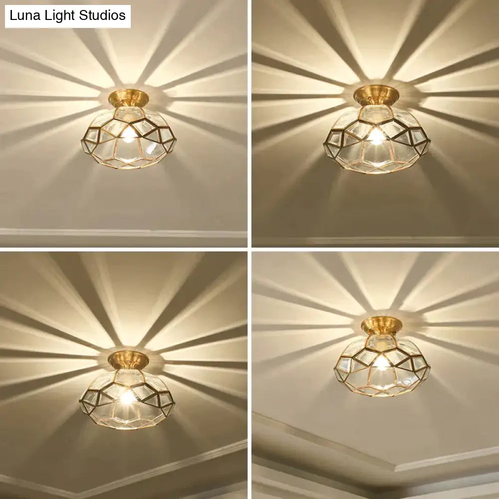 Copper Flush-Mount LED Ceiling Light Fixture for Hallways, Entryways, Bedrooms – Single-Lamp Minimalist Design with E27 Socket | Thomler