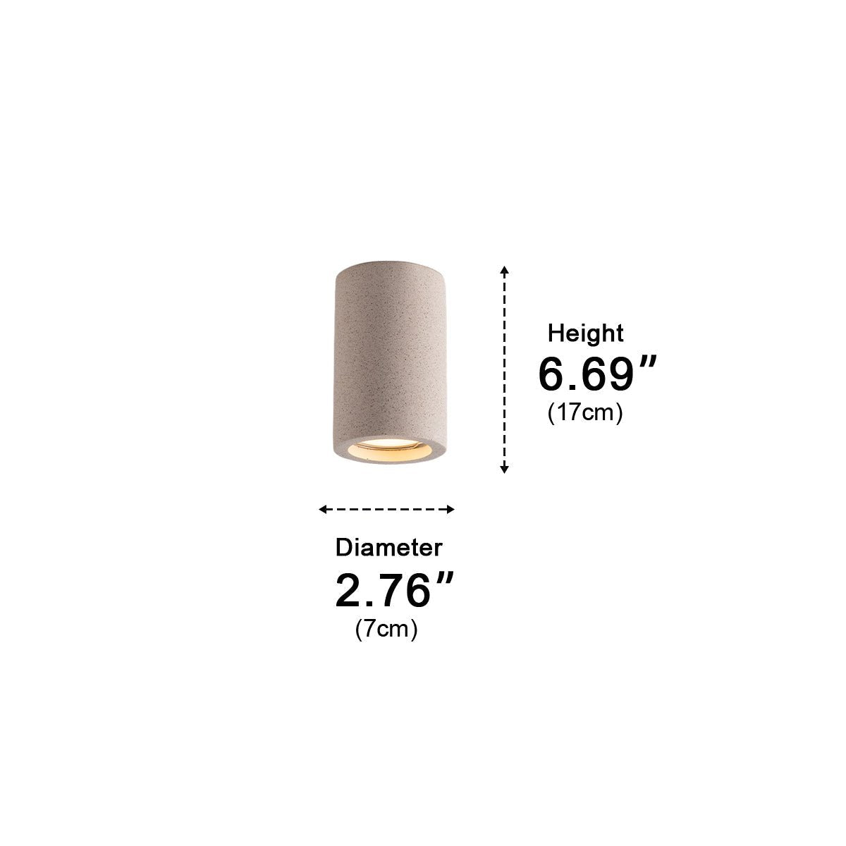 Surface Spotlight Aluminium Concrete Look 7W Grey Ceiling Kitchen Bedroom GU10 Industrial Minimalist Lighting | Thomler