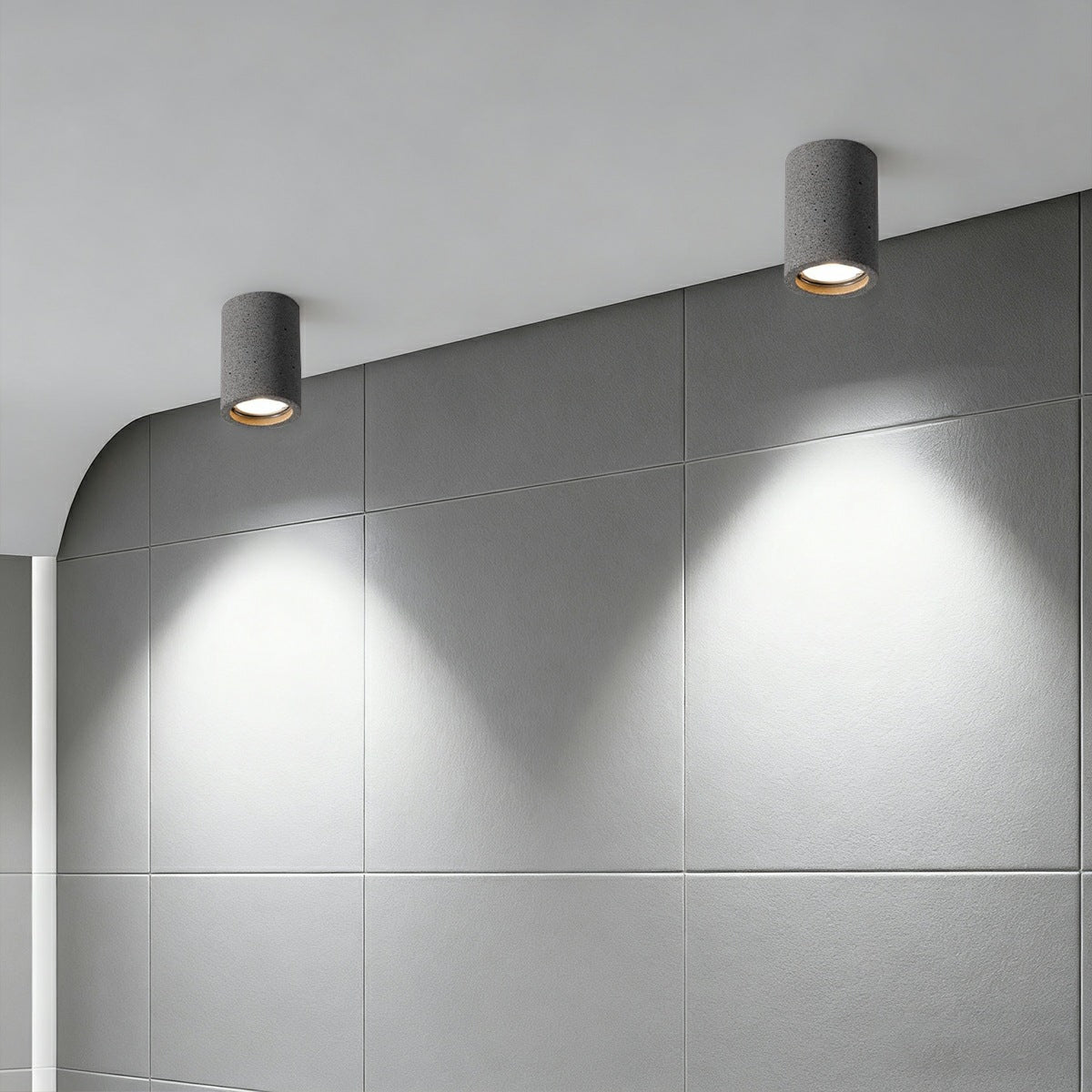 Surface Spotlight Aluminium Concrete Look 7W Grey Ceiling Kitchen Bedroom GU10 Industrial Minimalist Lighting | Thomler