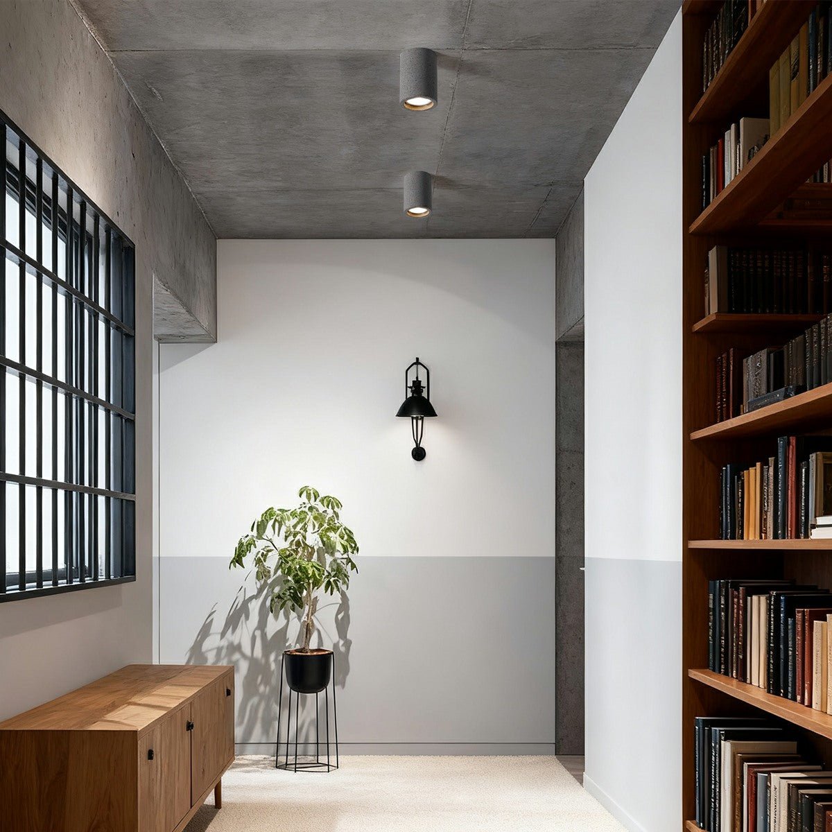 Surface Spotlight Aluminium Concrete Look 7W Grey Ceiling Kitchen Bedroom GU10 Industrial Minimalist Lighting | Thomler