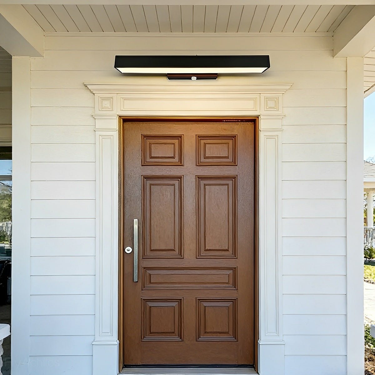 LED Outdoor Entrance Fixture with Sensor Black Stainless Steel Hardwired Exterior Porch Light for Front Door Patio Balcony Walkway Garage | Thomler