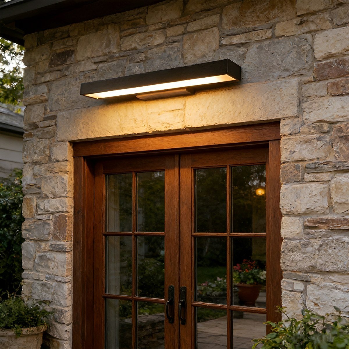 LED Outdoor Entrance Fixture with Sensor Black Stainless Steel Hardwired Exterior Porch Light for Front Door Patio Balcony Walkway Garage | Thomler
