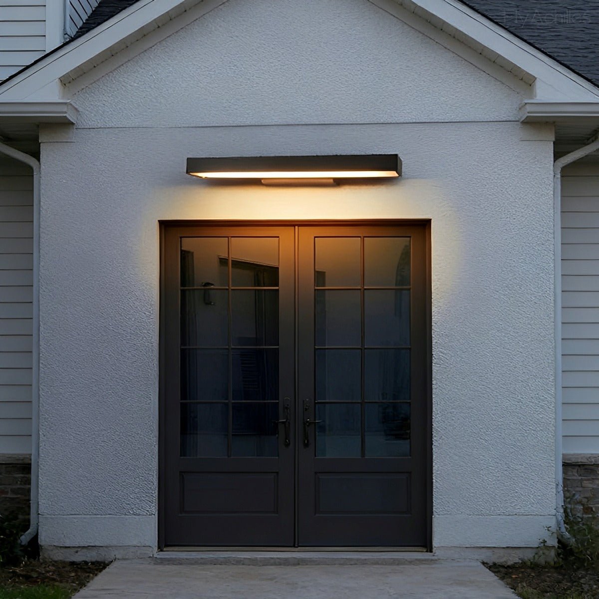 LED Outdoor Entrance Fixture with Sensor Black Stainless Steel Hardwired Exterior Porch Light for Front Door Patio Balcony Walkway Garage | Thomler